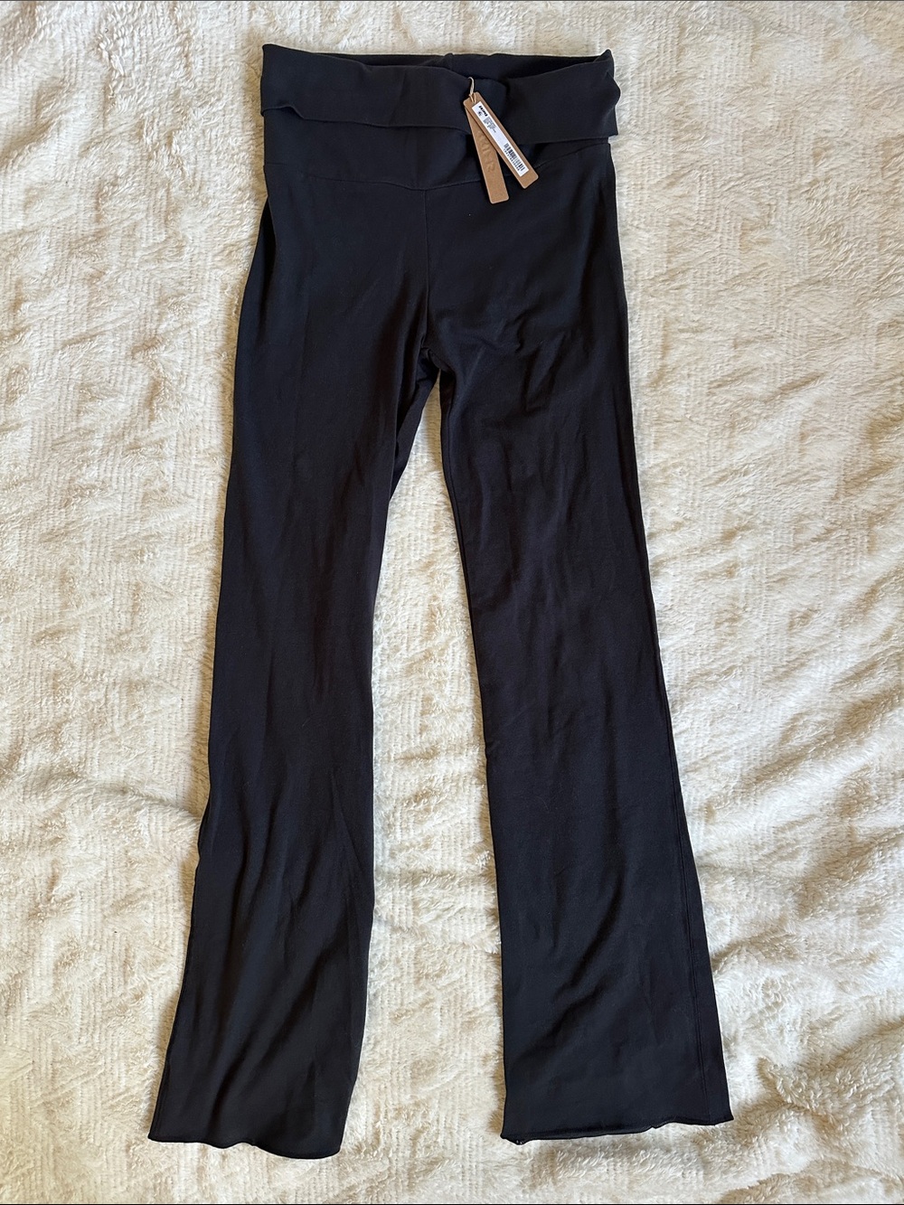 SKIMS Cotton Jersey Foldover Pant in Black